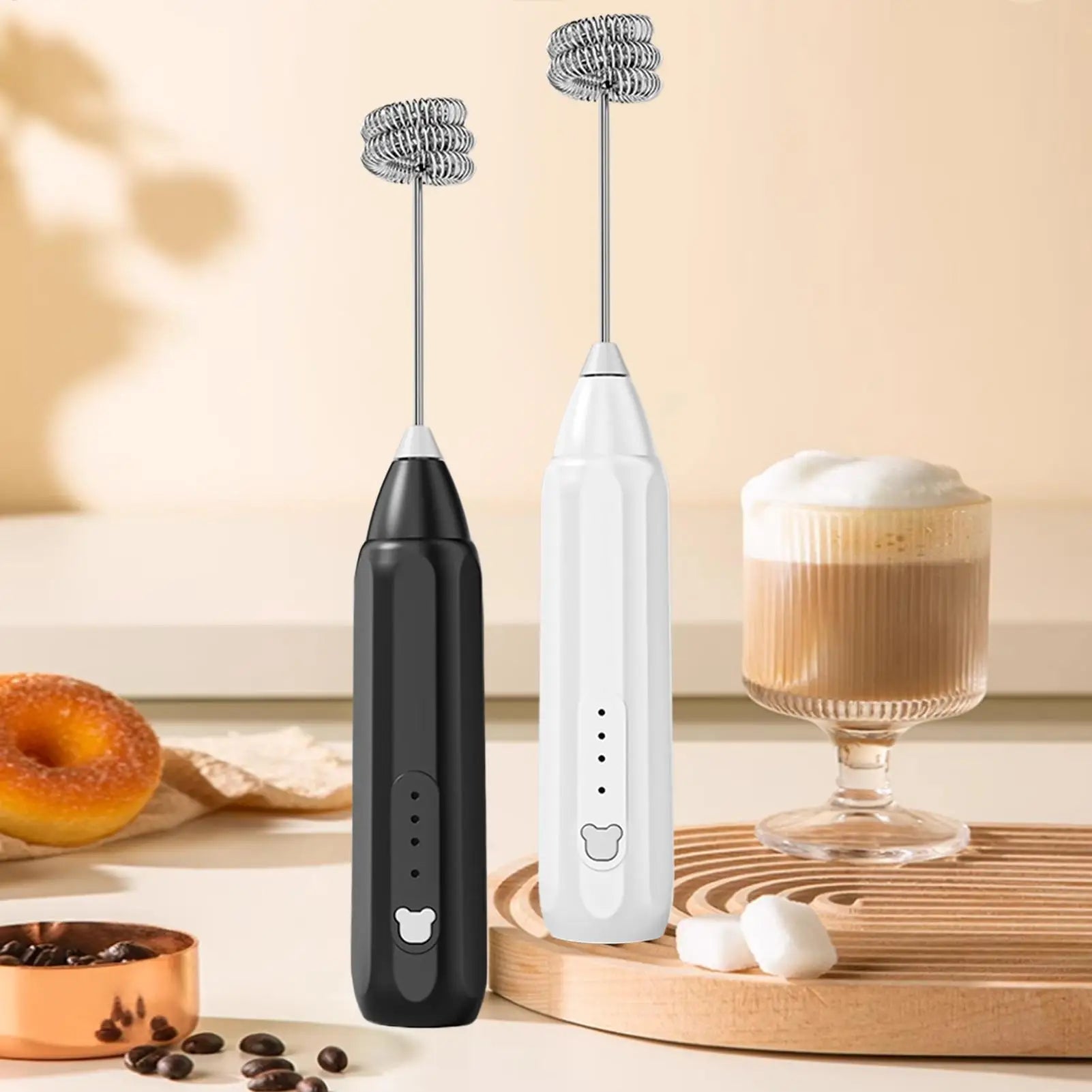 Rechargeable Handheld Milk Frother 3-Speed Electric Whisk Coffee