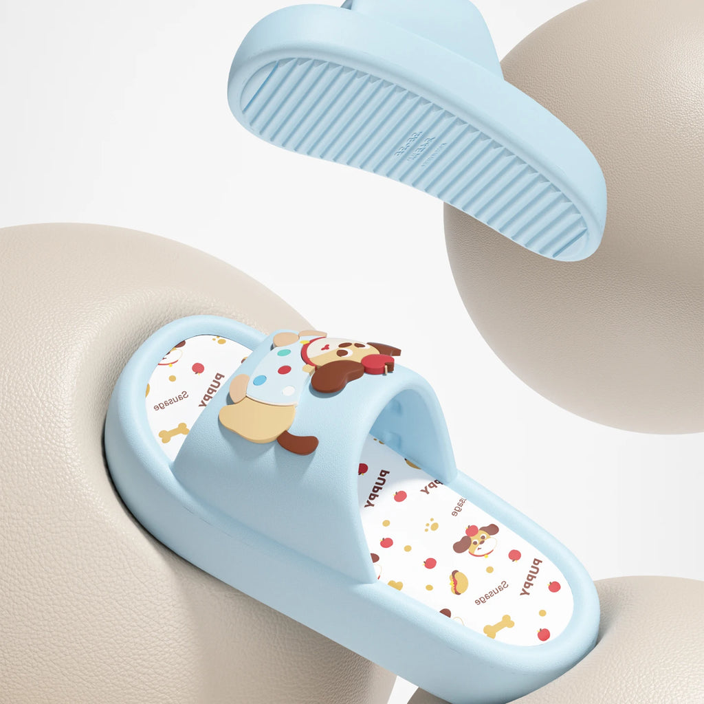 SHAJI Cartoon Apple Dachshund Slippers Soft Non-slip Indoor Outdoor