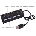 Speed 4 Port USB 2 0 Extension Hub Adapter Multi Splitter Multiple Zpaxo 4 Ports Black