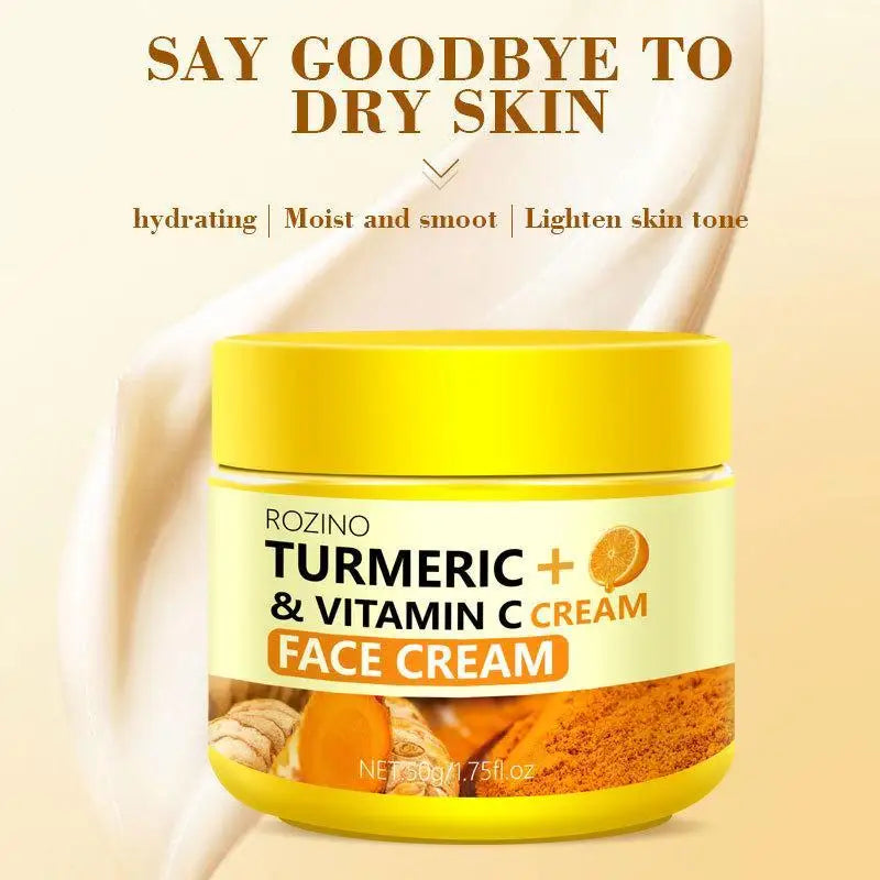Turmeric VC Face Cream Firming Moisturizes Skin Leaving Skin Fresh Non Greasy Smooth Firm Soft Elastic Energetic Zpaxo