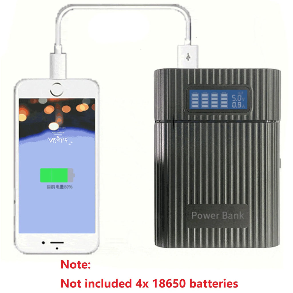 DIY Power Bank Case 4 18650 Battery Charge Storage Box 5V Dual USB