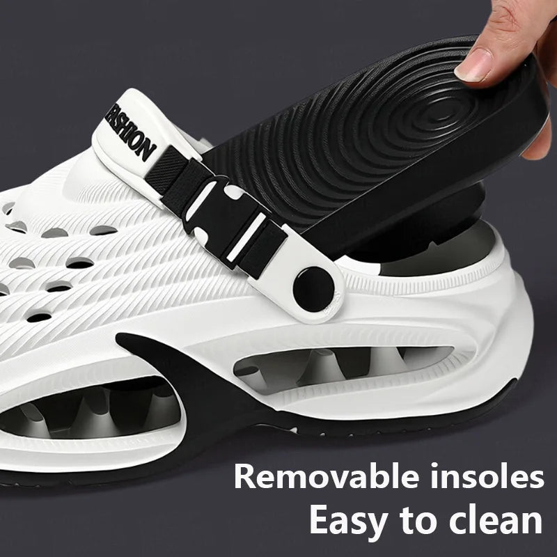 Men's Hollow Slippers Indoor Outdoor Women's Sandals Beach Non-slip