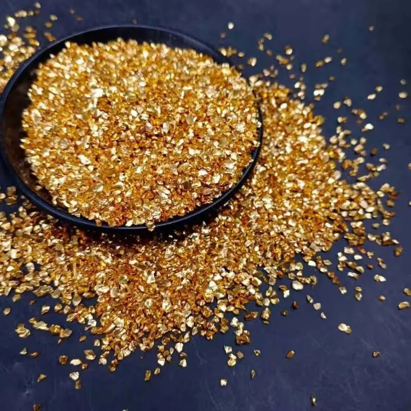50g Fake Gold Stone Flakes Metallic Glass Glitter Sprinkles Resin Inclusions Embellishment for Resin Art Jewelry Making Supplies Zpaxo