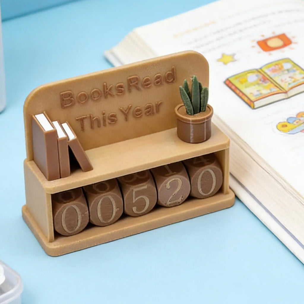 Book Counter Sign 3D Printed Bookshelf Decoration Bookish Decor