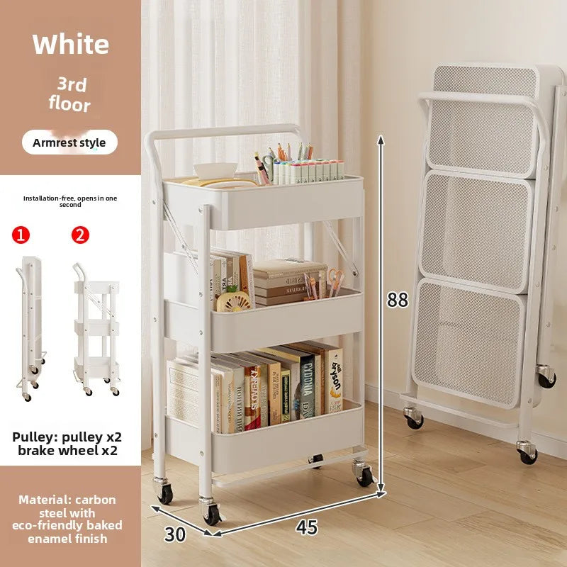 Multi-functional Removable rack Multi-layer shelf Next to desk Foldable storage rack Kitchen bathroom trolley Zpaxo