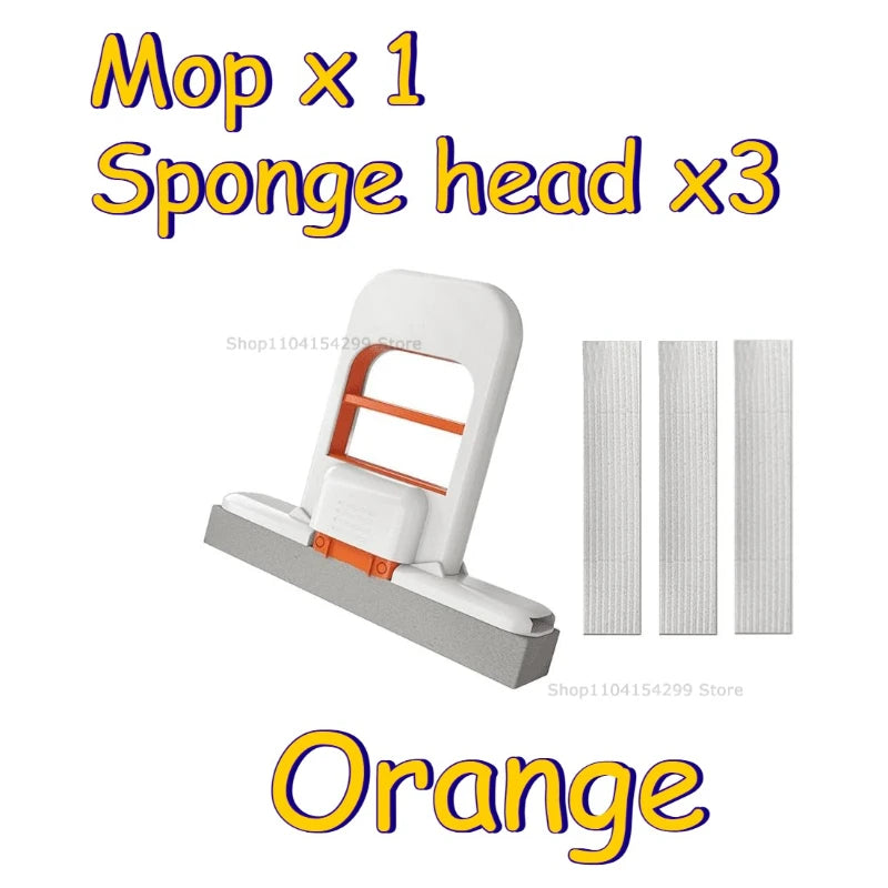 2/8PCS Self-Squeezing Mop Desktop Mops Handheld Sponge Mop Bathroom Kitchen Glass Foldable Tabletop Scrubber Mini Cleaning Tool Zpaxo Style4-Orange
