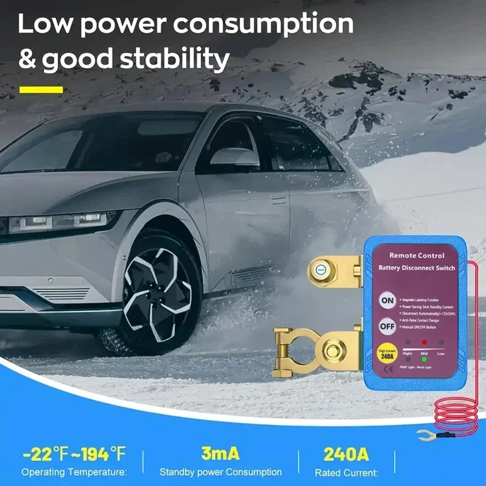 Battery Disconnect Power Switch 12V 240A Shut Off Cut Kill Remote