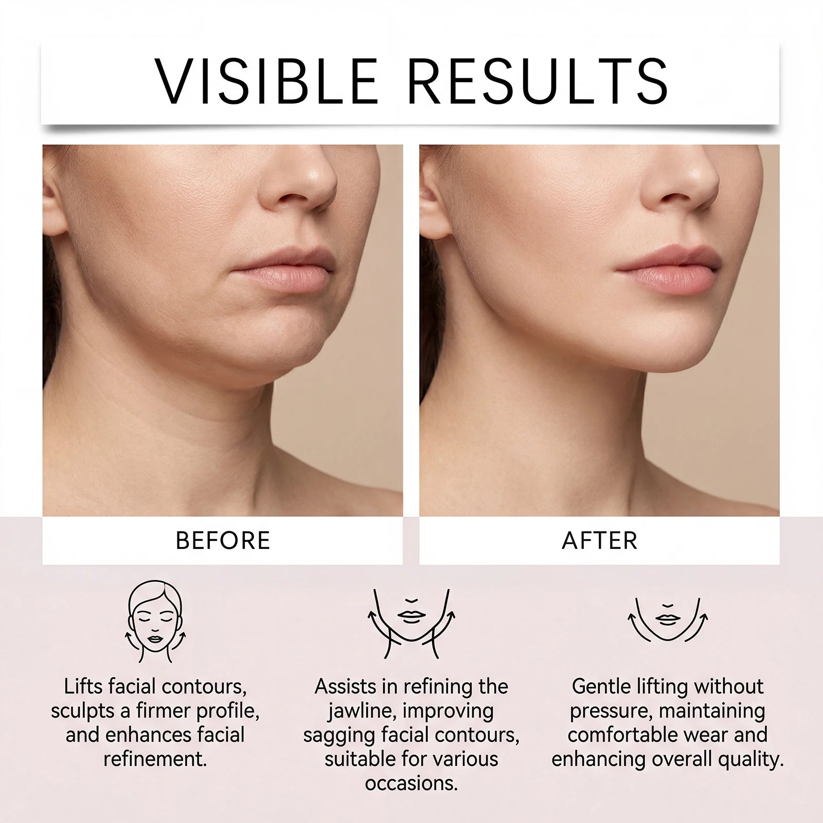 V Line Facial Contour Lifting Care Strap Soft Stretch Face Wrap Improve Jaw Line Invisible Breathable Beauty Tool Daily Care Zpaxo