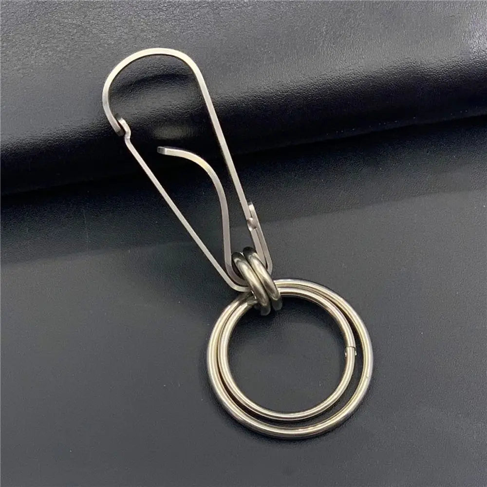 Business Style Carabiner Key Clip Theft-resistant Smooth Stainless Steel Men Key Rings Polishing Anti-fingerprint Car Key Chain Zpaxo