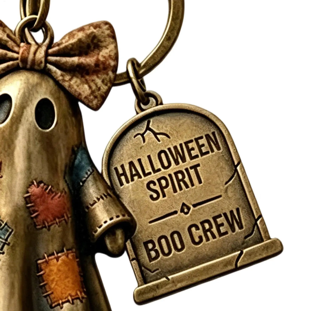 Ghost Keychain Metal Funny Vintage Spooky Bow Halloween Key Chains
