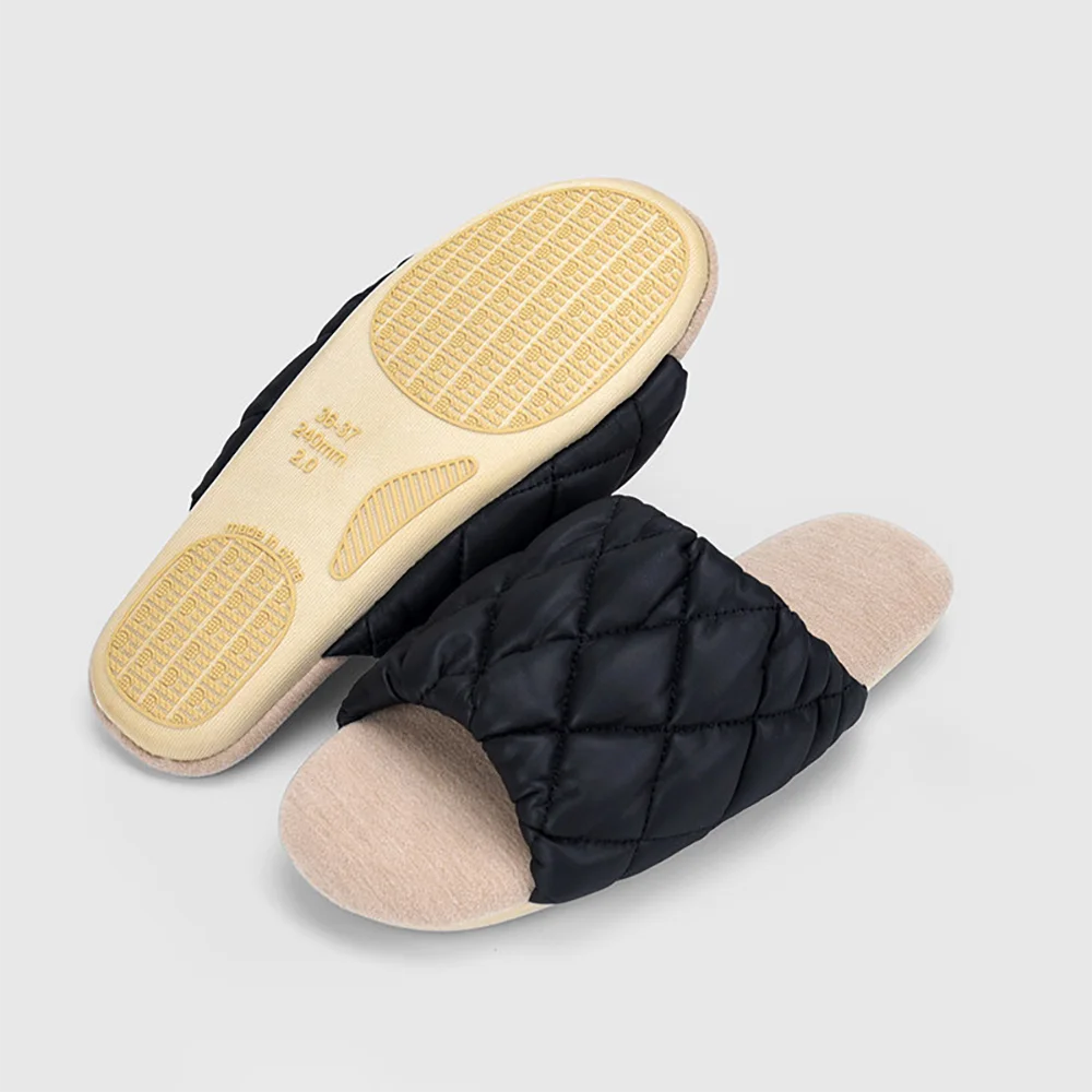 SHAJI Womens Spring Autumn Silent Indoor Cotton Slippers Sweat