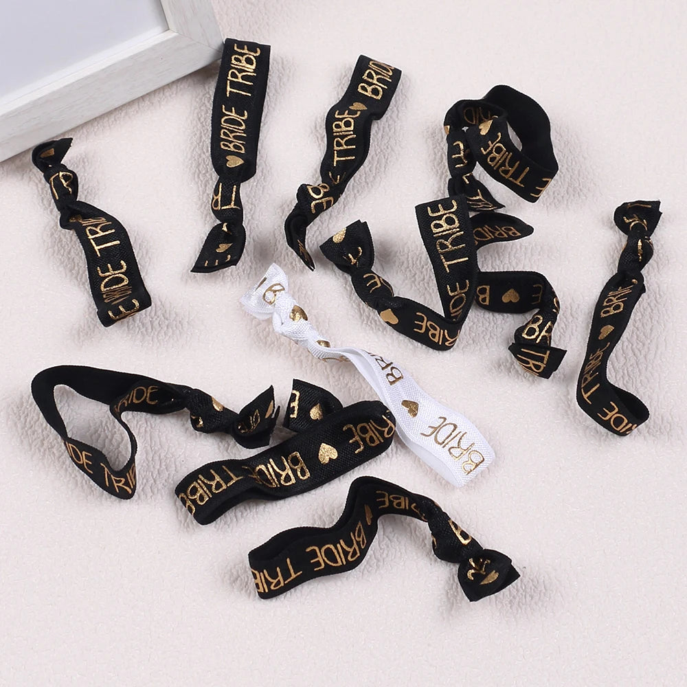 11Pcs Bachelorette Party Wristbands Team Bride Elastic Bracelets for Wedding Engagement Bridal Shower Party Favors Zpaxo