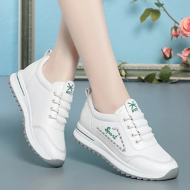 White Shoes Women Sneakers 2023 Breathable Women's Sports Outdoor Zpaxo HY281 beige 37 China Mainland