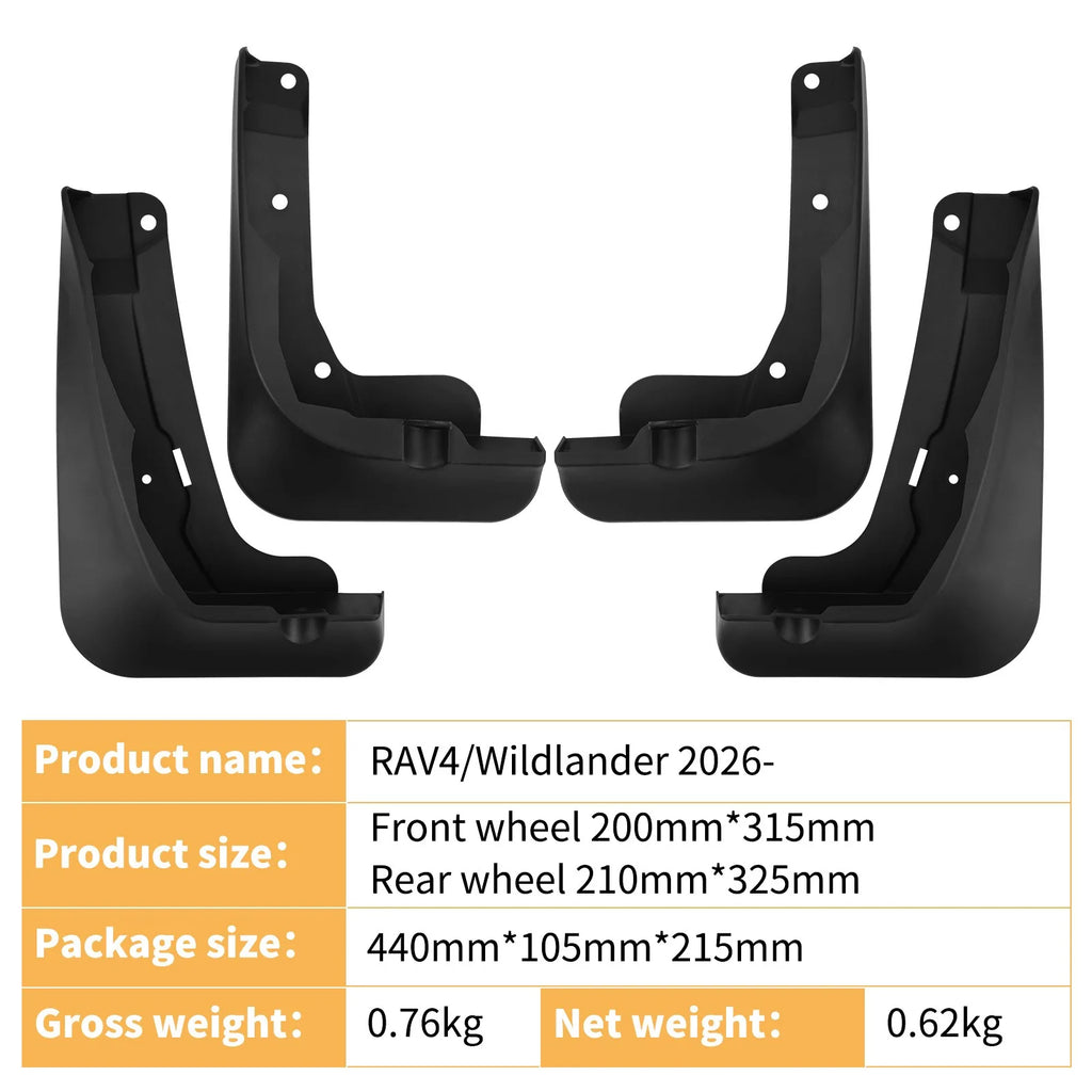 For 2026 TOYOTA RAV4 generation Mud Flaps Mudflap Front Rear Fender Anti-splash Mudguards Guard Splash Car Accessories 4 Pieces Zpaxo