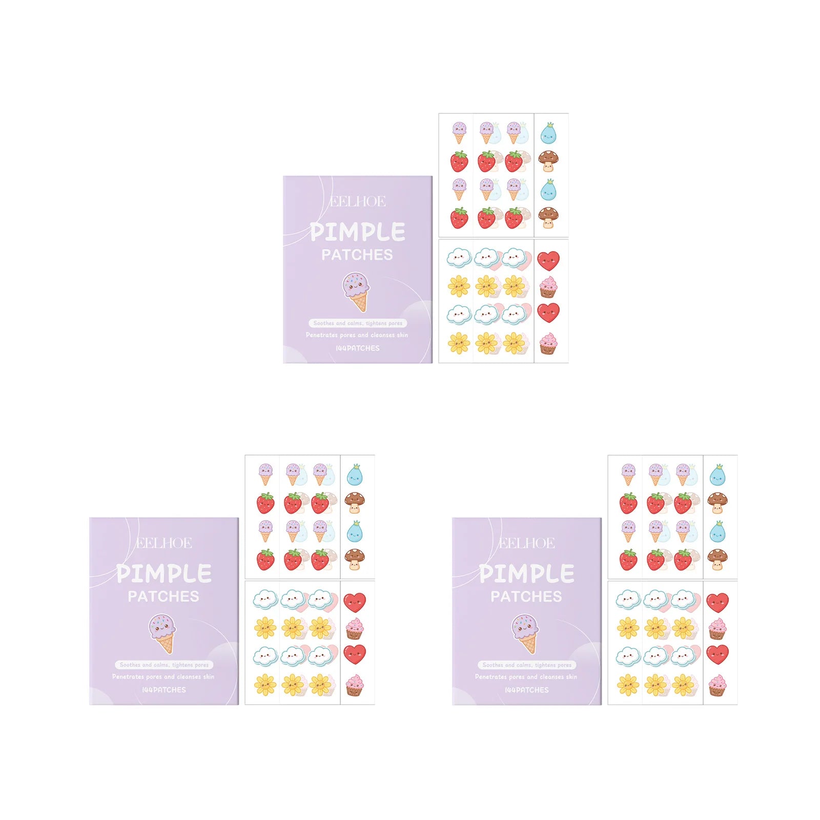 144pcs Salicylic Acid Hydrocolloid Acne Patches – Invisible Pimple Patch Acne Pimple Patches Zpaxo 3 x 144pcs Boxed
