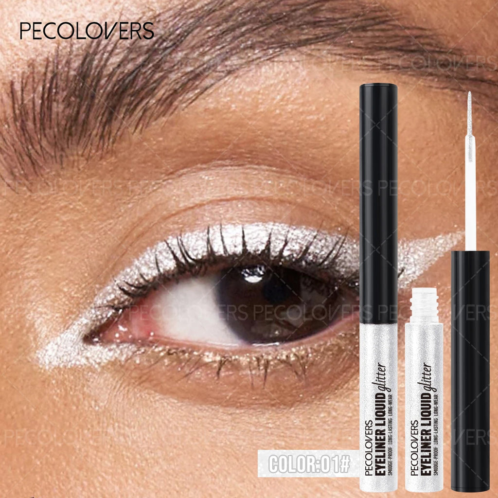Waterproof Glitter Metallic Liquid Eyeliner Pencil,Shimmering Eye Makeup,Smudge-proof,Eyeshadow,For Music Festival Makeup Zpaxo 01