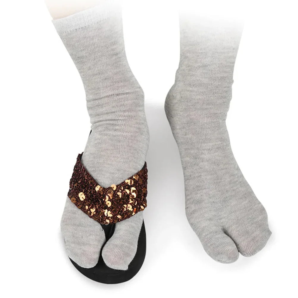 1-5PCS Women/Men Unisex Japanese Kimono Flip Flop Sandal Split Two Toes Sock Tabi Geta Cotton Socks New Arrival Zpaxo