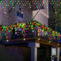 Solar EU Plug Net Lights Outdoor Curtain Fairy Hanging Stars LED Zpaxo Colorful 6 nets EU Plug China Mainland