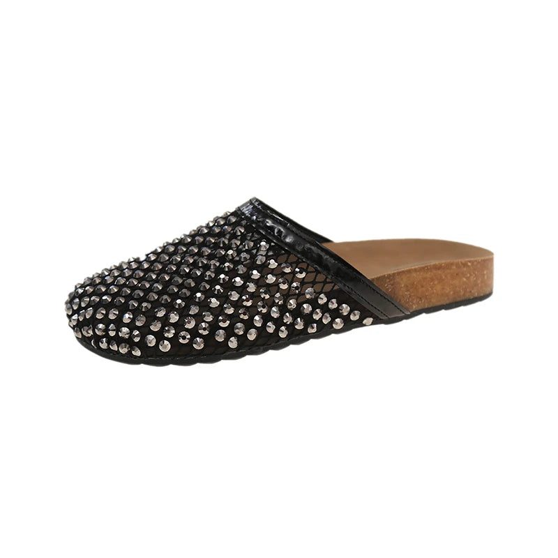 Sandals Women's 2025 Summer Luxury Slippers Lightweight Round Head Zpaxo black 36