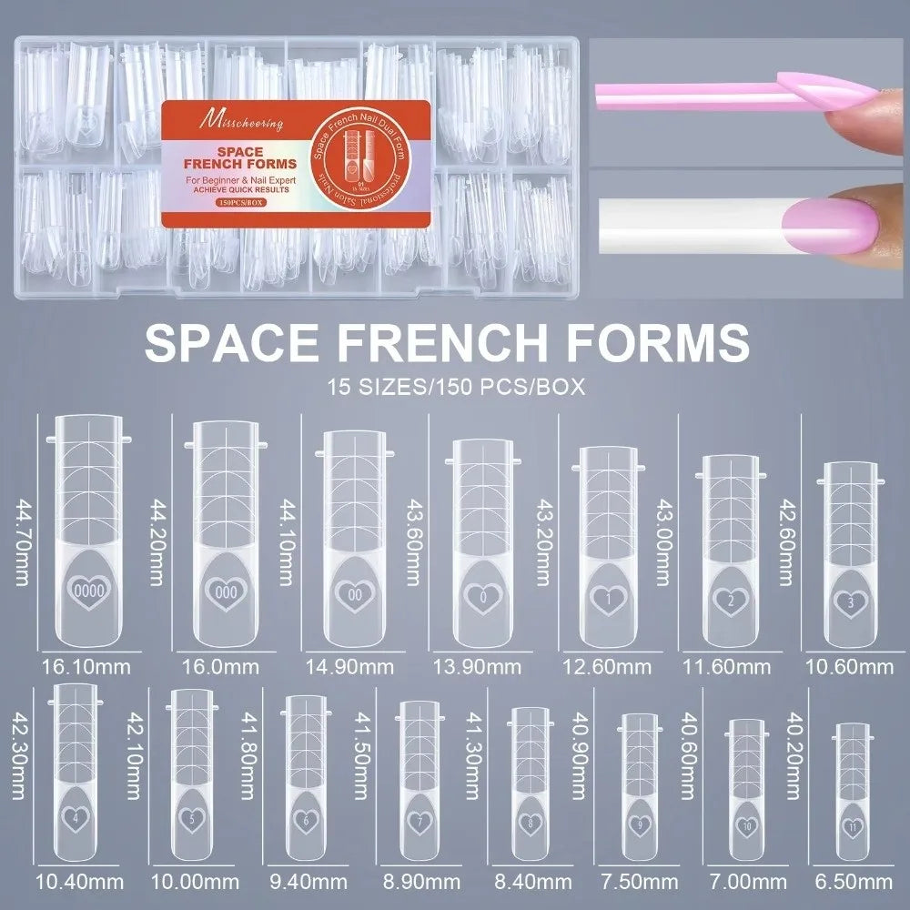 Ultra Short Space Nail Dual Forms No Trace 15 Sizes Acrylic Extension Zpaxo A