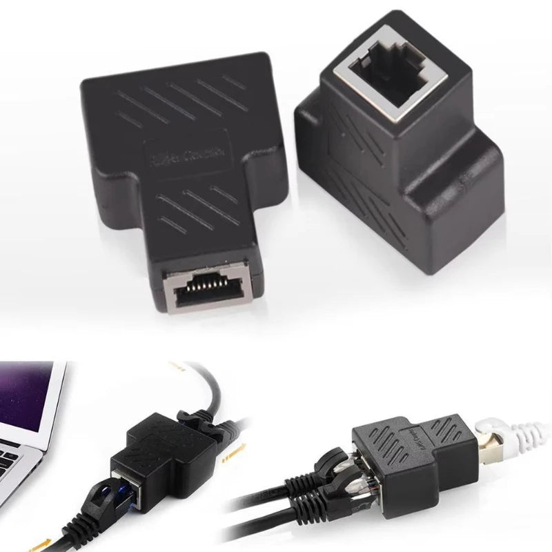 RJ45 Ethernet Splitter Adapter – 1 to 2 Network Connector