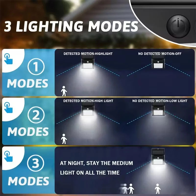 20 30 48LED Solar Lights Outdoor 3 Mode Waterproof Motion Sensor Zpaxo