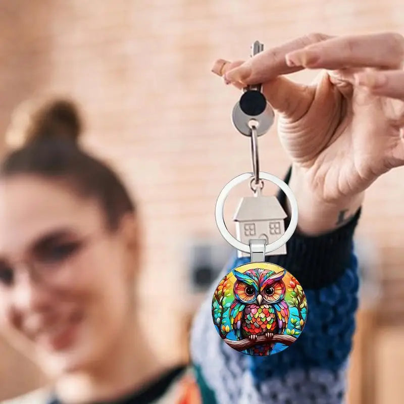 Owl Keychain Cute Animal Keychains For Women Modern Lucky Key Holder Home Decoration For Kids Adults Car Birthday Zpaxo