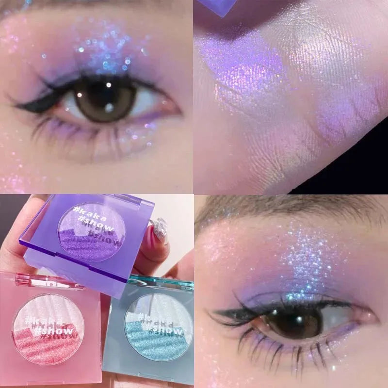 Gloss Chameleon Highlight Palette Aurora Purple Fine Glitter Eyeshaow