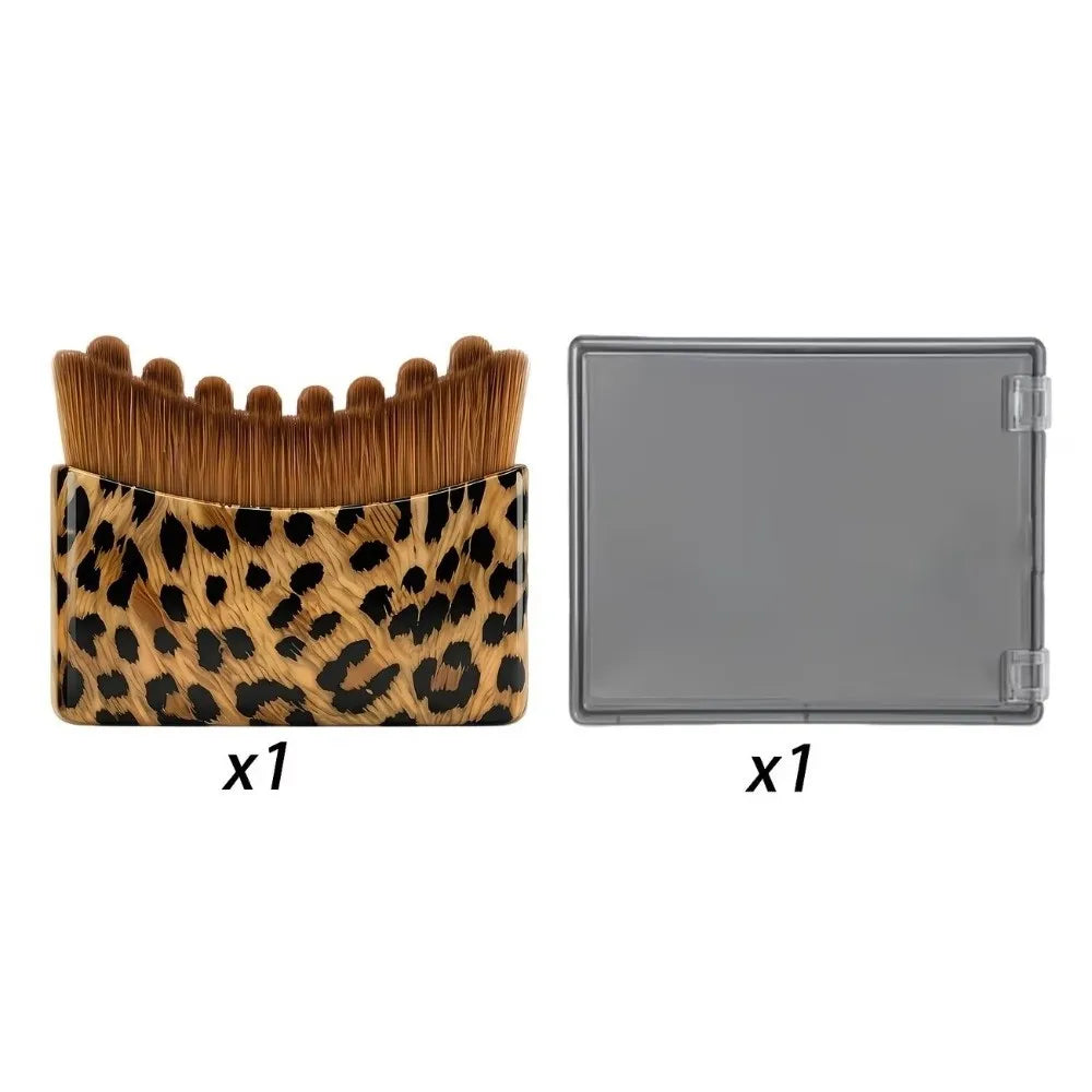 Leopard Print Lymphatic Contour Face Brush Square Shape Reduce Zpaxo 2