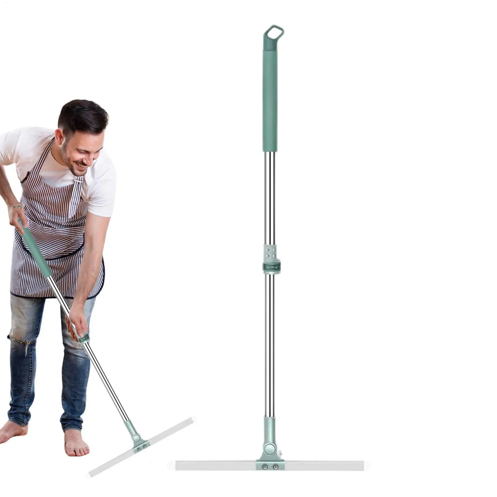 Floor Scrub Broom Scraping Broom with Telescopic Handle Household Cleaning Tool for Floor Bathrooms Kitchens Showers Tile Pet Zpaxo