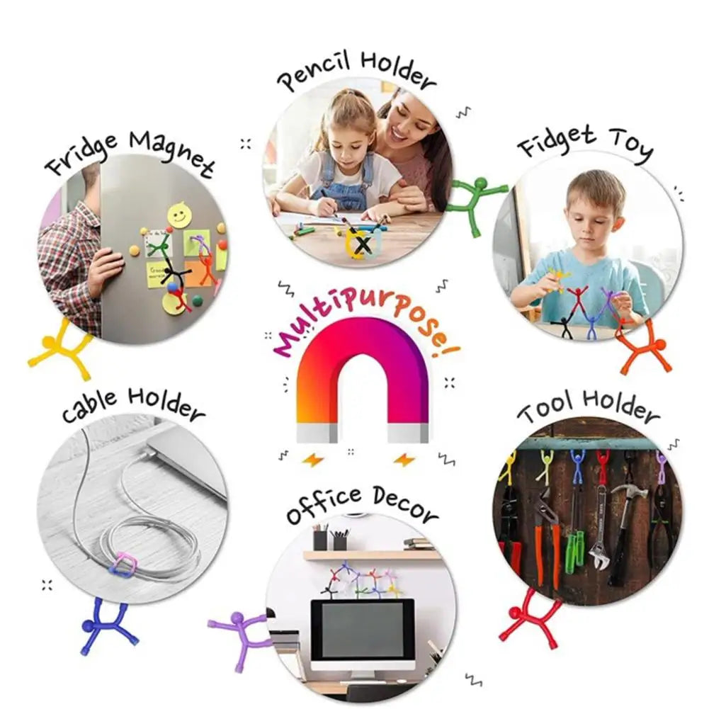 5/10pcs Fridge Magnet Cute Mini Man Flexible Magnetic Sticker for Refrigerator DIY Hook Home Office Decor Refrigerator Magnets Zpaxo