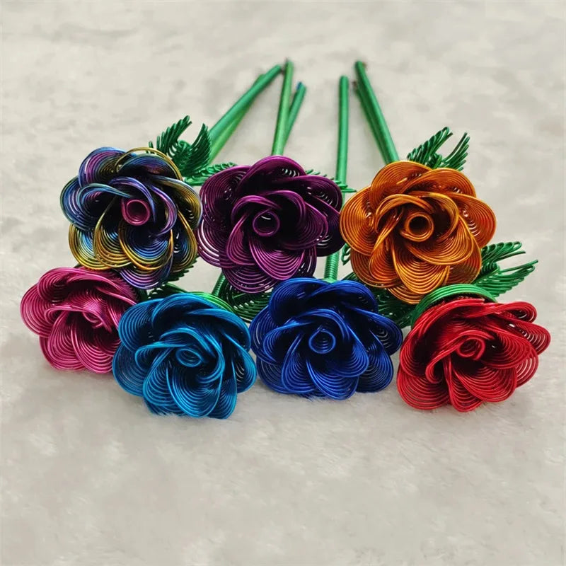Aluminum Wire Eternal Rose Decoration Creative Love Artificial Flower