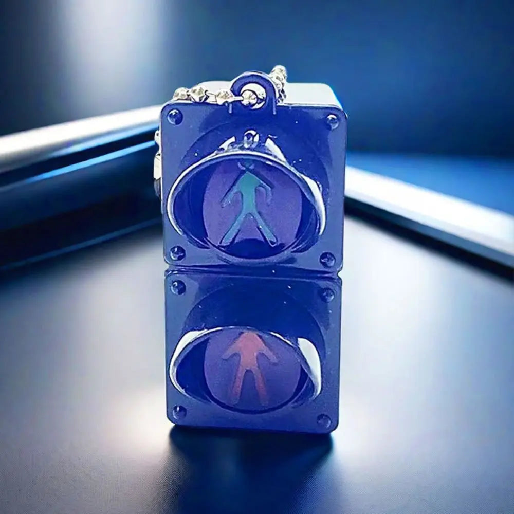 Plastic Traffic Light Key Chain Bag Pendant Glowing Charms Signal Light Pendant Car Keychains Jewelry Accessories 3D Key Ring Zpaxo