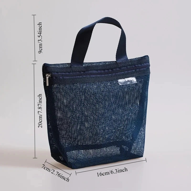 Mesh Makeup Toiletry Storage Bags Handbags Portable Travel Washing