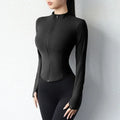 Women's Quick-Dry Zip Yoga Jacket – Slim Long Sleeve Training Top