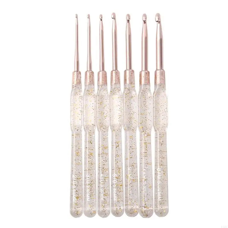 Knitting Tool Set Crochet Hook Pink Rubber Handle Multiple Gauges Storage for Crafting Needs Zpaxo Clear CN