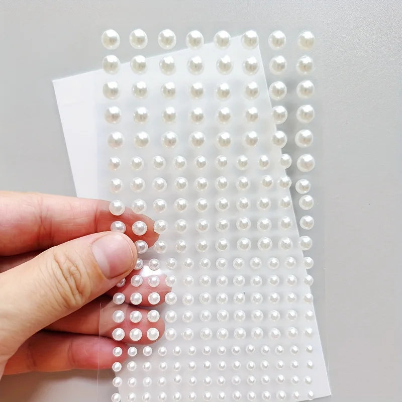 Water Diamond Half Round Pearl Sticker Bright Tear Children's Stage