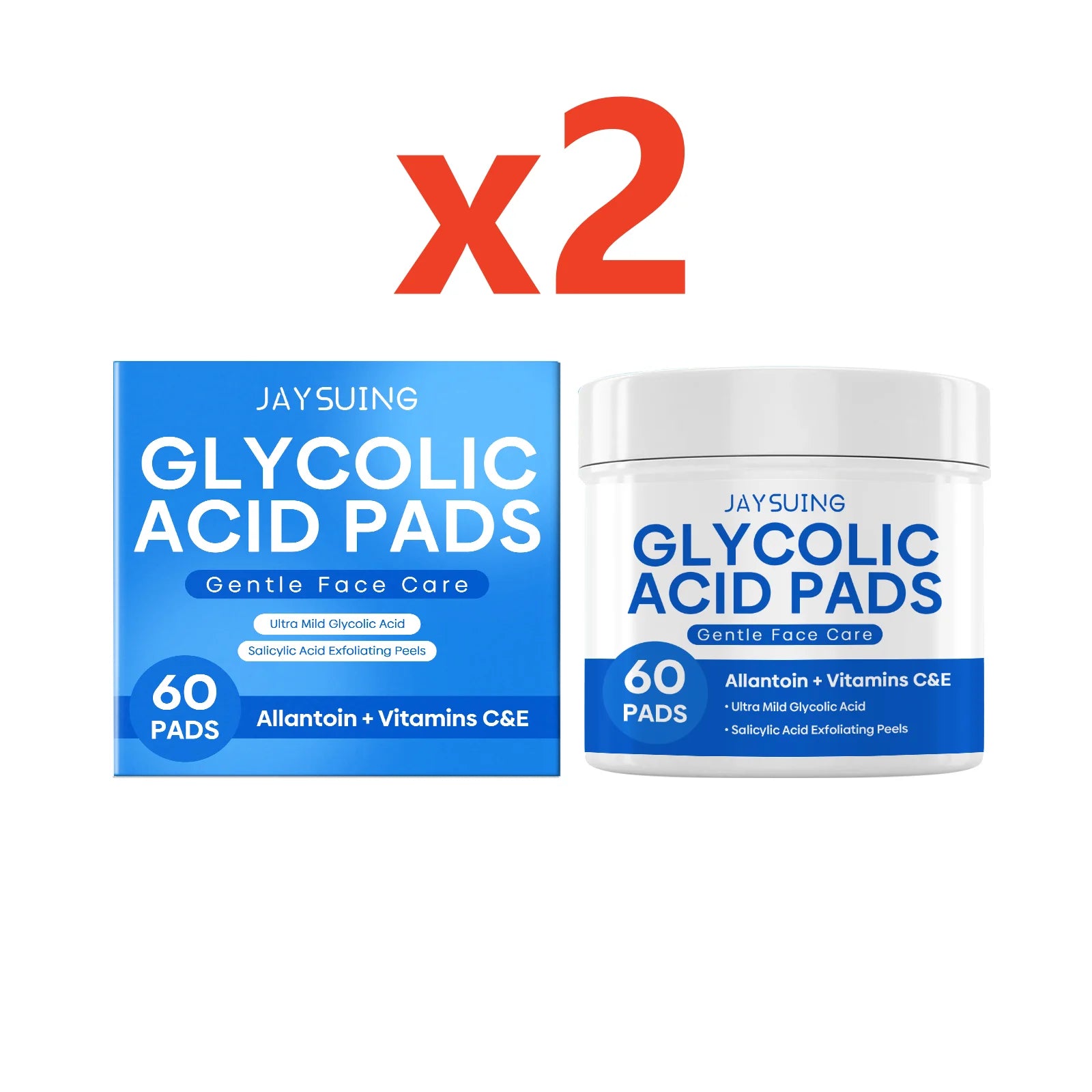 Glycolic Acid Exfoliating Facial Pads – 60 Count | Jaysuing Facial Exfoliating Pads Zpaxo 120pads boxed