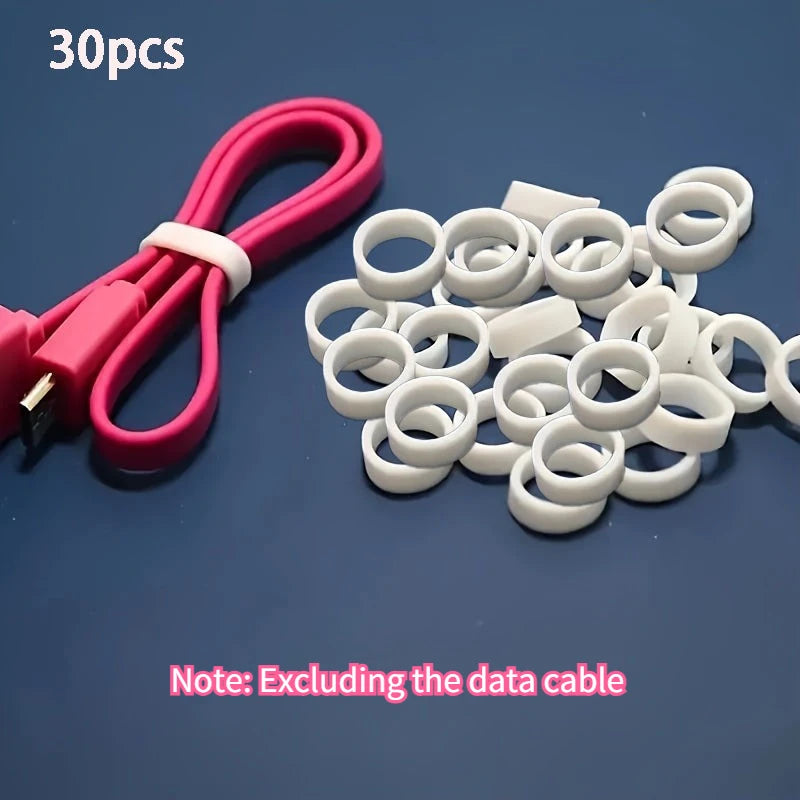 Silicone Cable Ties Elasticity Rubber Straps Organizing Wires Data