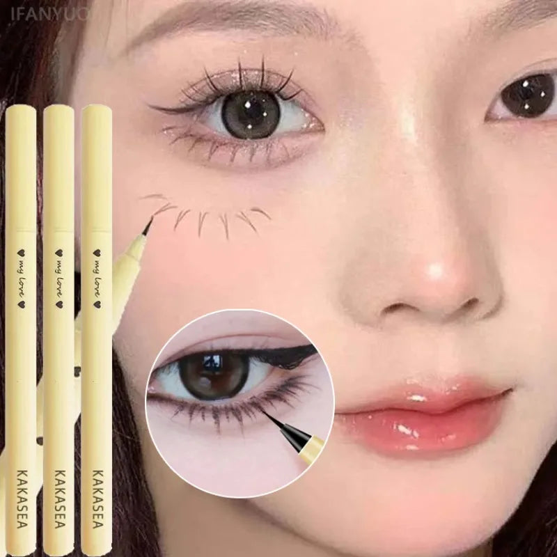 Yellow Tube Liquid Eyeliner Pen Quick Dry Smooth Lasting Waterproof