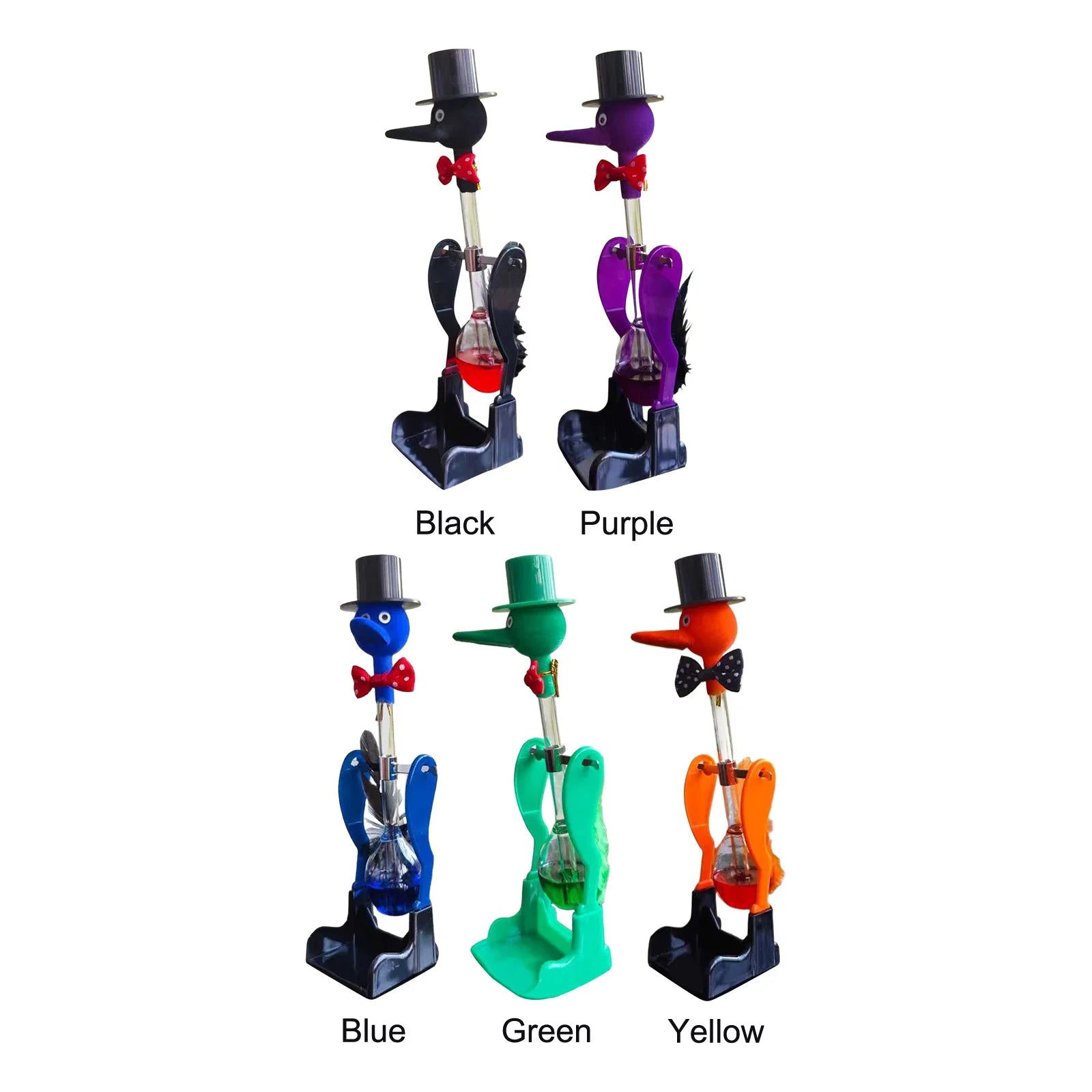 Creative Non-stop Liquid Drinking Glass Lucky Bird Duck Bobbing Magic