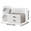 Makeup Organizer Large Storage Box with Drawers Skincare Organizers with Brush Holder for Home Kitchen Bathroom Sink Counter Zpaxo White China Mainland
