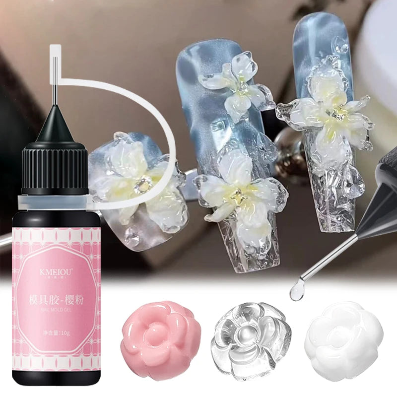 Carved Gel Nail Mold UV Crystal Glue 3D Acrylic Tool Art DIY Silicone Zpaxo