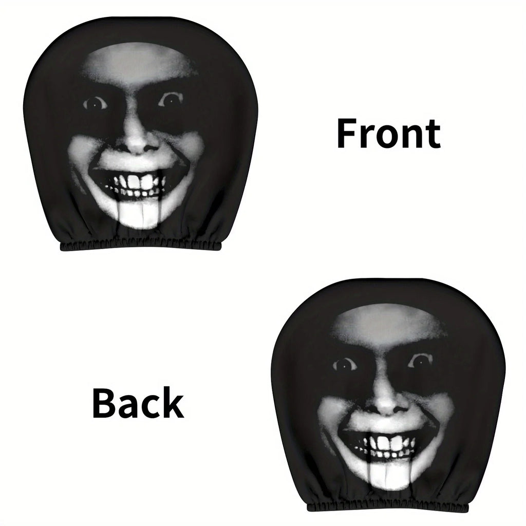 Horror Theme Printed Pattern Car Headrest Protective Cover