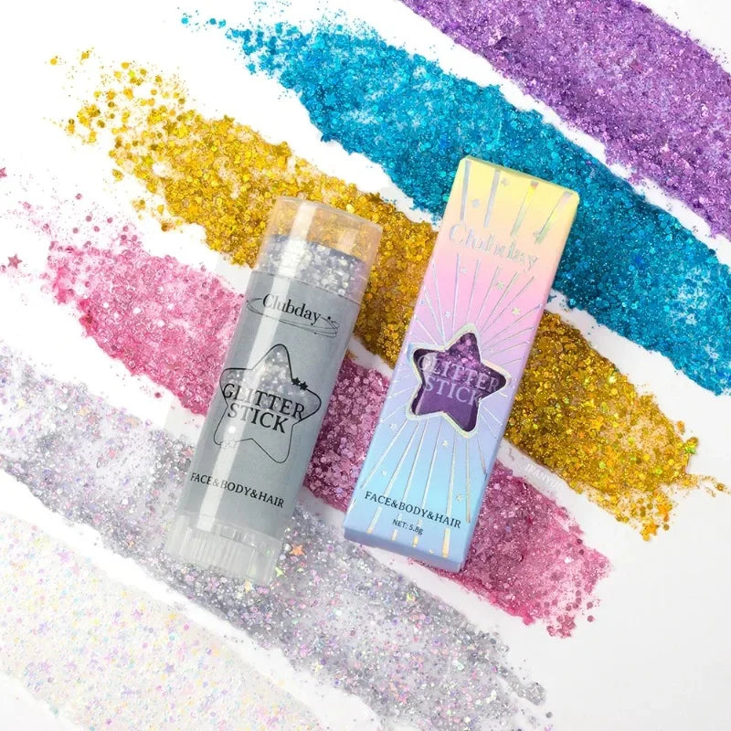 Sparkling Sequins Glitter Gel Stick Face Body Glitter Painting Highgloss Shine White Pearl Eyeshadow Brighten Stage Party Makeup Zpaxo