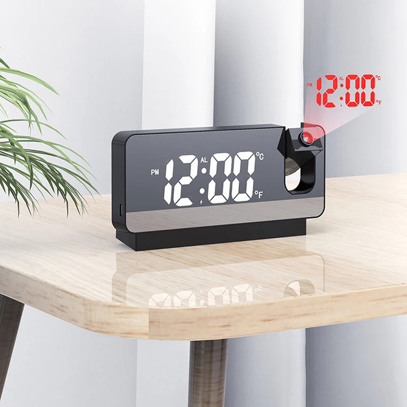 Creative LED Digital Projection Clock Alarm Temperature Display Home