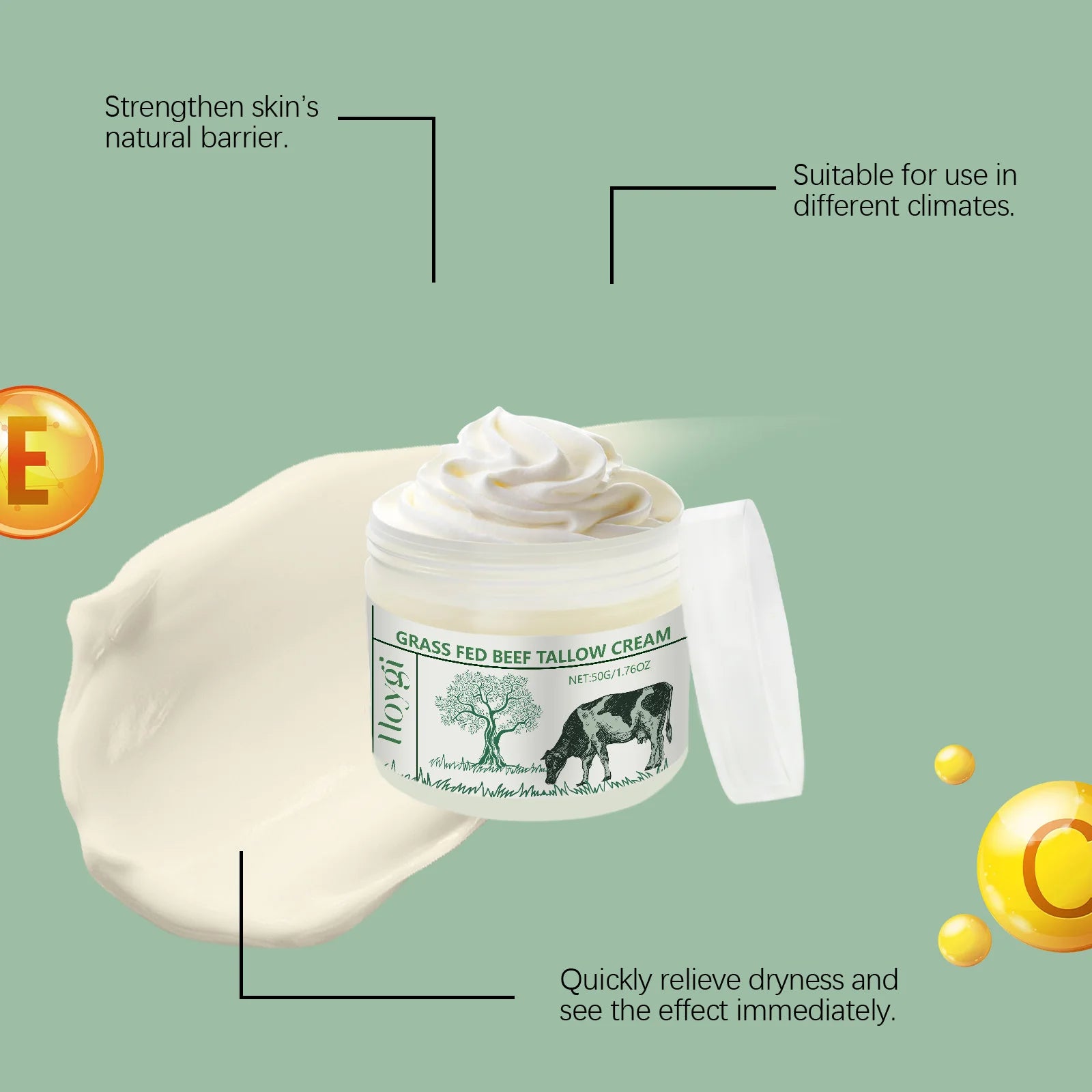 Hoygi Tallow Face & Body Cream – Firming Moisturizer 50g Tallow Face Cream Zpaxo