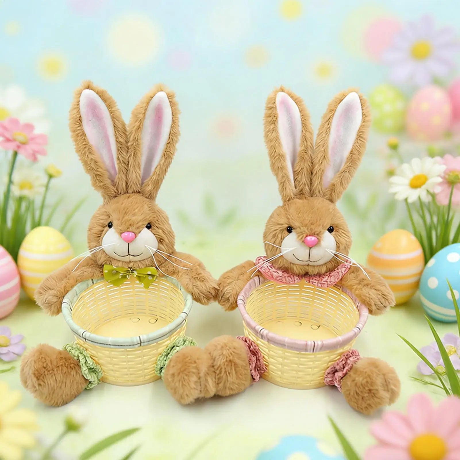 Easter Bunny Basket Rabbits Shape Container Cute Food Snacks Candy