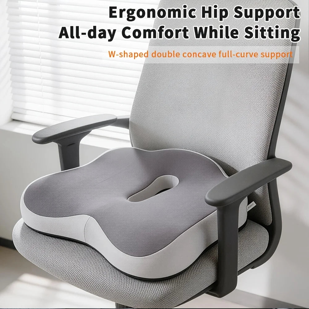 Memory Foam Seat Cushion Ergonomic Design Central Groove Suitable