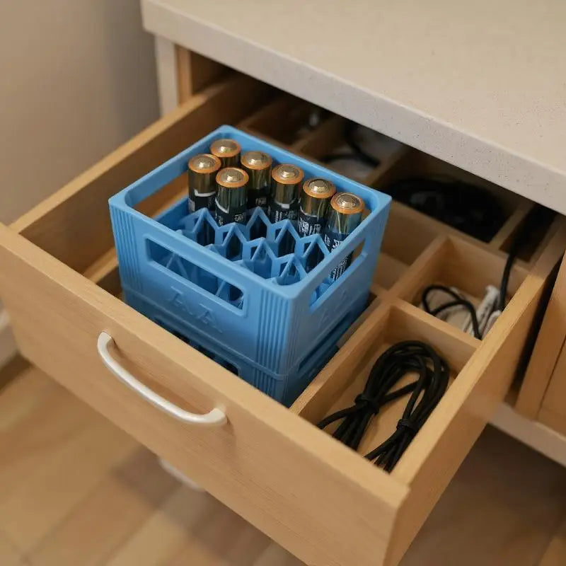 Beer Crate Battery Organizer – 20/30 Slot Stackable Storage Box